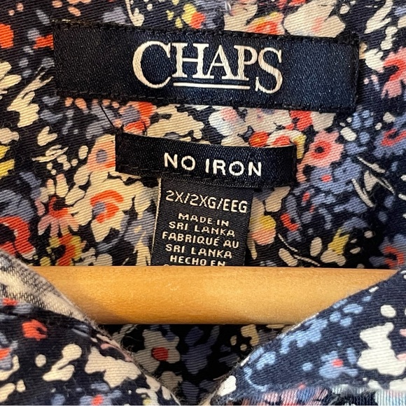 Chaps No Iron Floral Button Down Blouse - Picture 4 of 5
